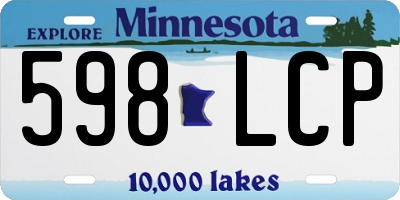 MN license plate 598LCP