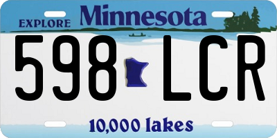 MN license plate 598LCR