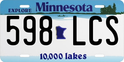MN license plate 598LCS