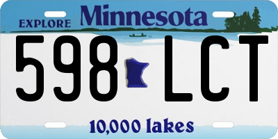 MN license plate 598LCT