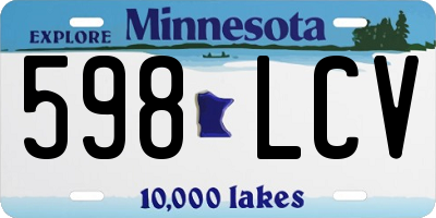 MN license plate 598LCV