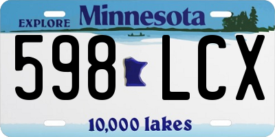 MN license plate 598LCX