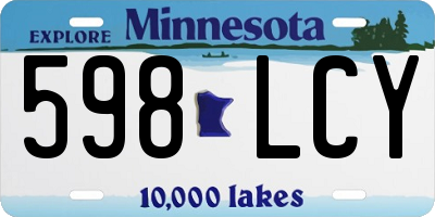 MN license plate 598LCY