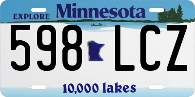 MN license plate 598LCZ