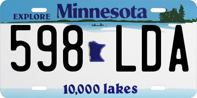 MN license plate 598LDA