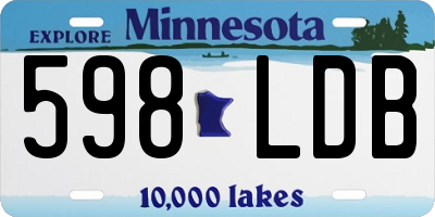 MN license plate 598LDB