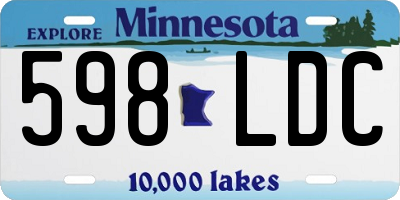MN license plate 598LDC