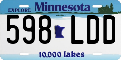 MN license plate 598LDD