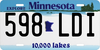 MN license plate 598LDI
