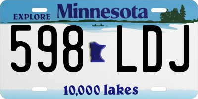 MN license plate 598LDJ