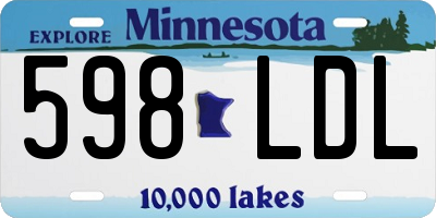 MN license plate 598LDL