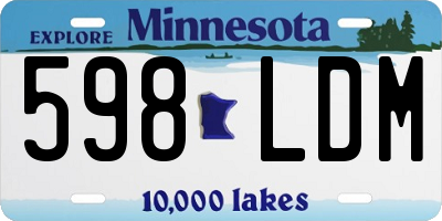 MN license plate 598LDM