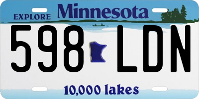 MN license plate 598LDN