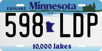 MN license plate 598LDP