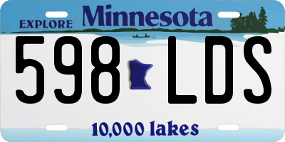 MN license plate 598LDS