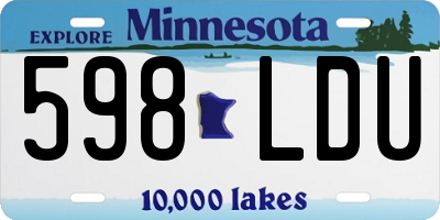 MN license plate 598LDU