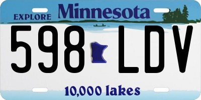 MN license plate 598LDV