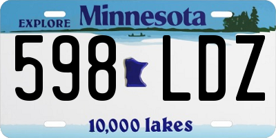MN license plate 598LDZ