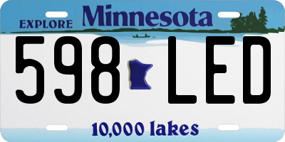 MN license plate 598LED