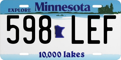 MN license plate 598LEF