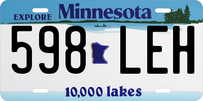 MN license plate 598LEH