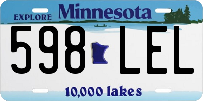 MN license plate 598LEL