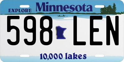 MN license plate 598LEN