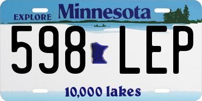 MN license plate 598LEP