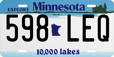 MN license plate 598LEQ