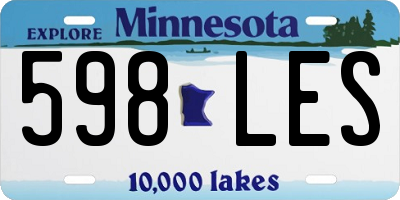 MN license plate 598LES