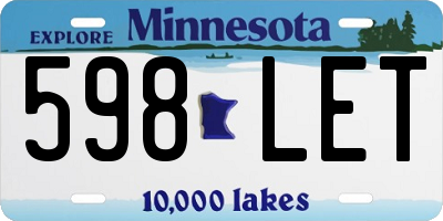 MN license plate 598LET