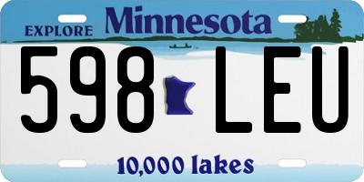 MN license plate 598LEU