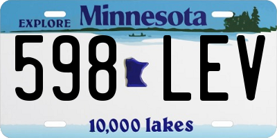 MN license plate 598LEV