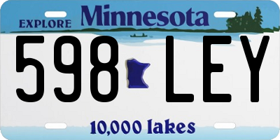 MN license plate 598LEY