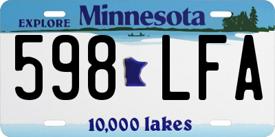 MN license plate 598LFA
