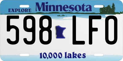 MN license plate 598LFO