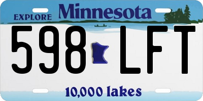 MN license plate 598LFT