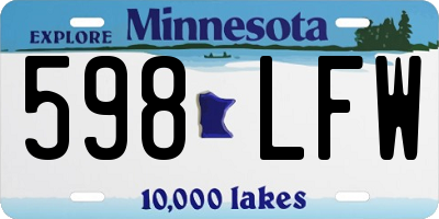 MN license plate 598LFW
