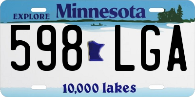 MN license plate 598LGA