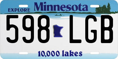 MN license plate 598LGB