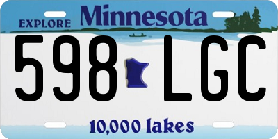 MN license plate 598LGC