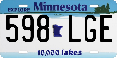 MN license plate 598LGE