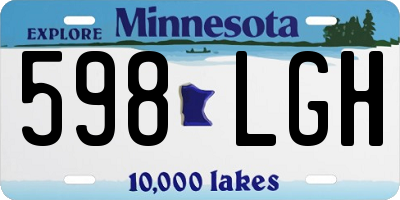 MN license plate 598LGH