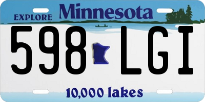 MN license plate 598LGI