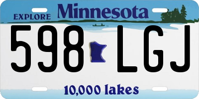 MN license plate 598LGJ