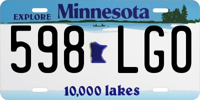 MN license plate 598LGO