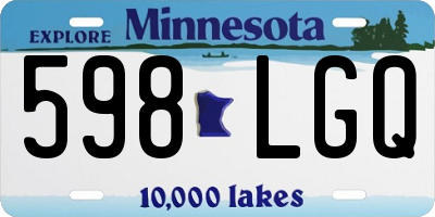 MN license plate 598LGQ