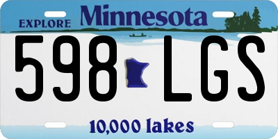 MN license plate 598LGS