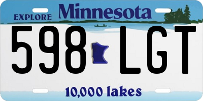 MN license plate 598LGT