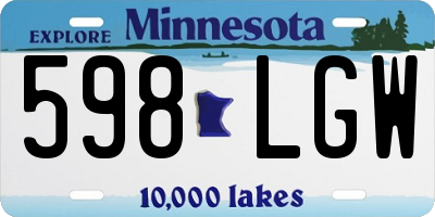 MN license plate 598LGW